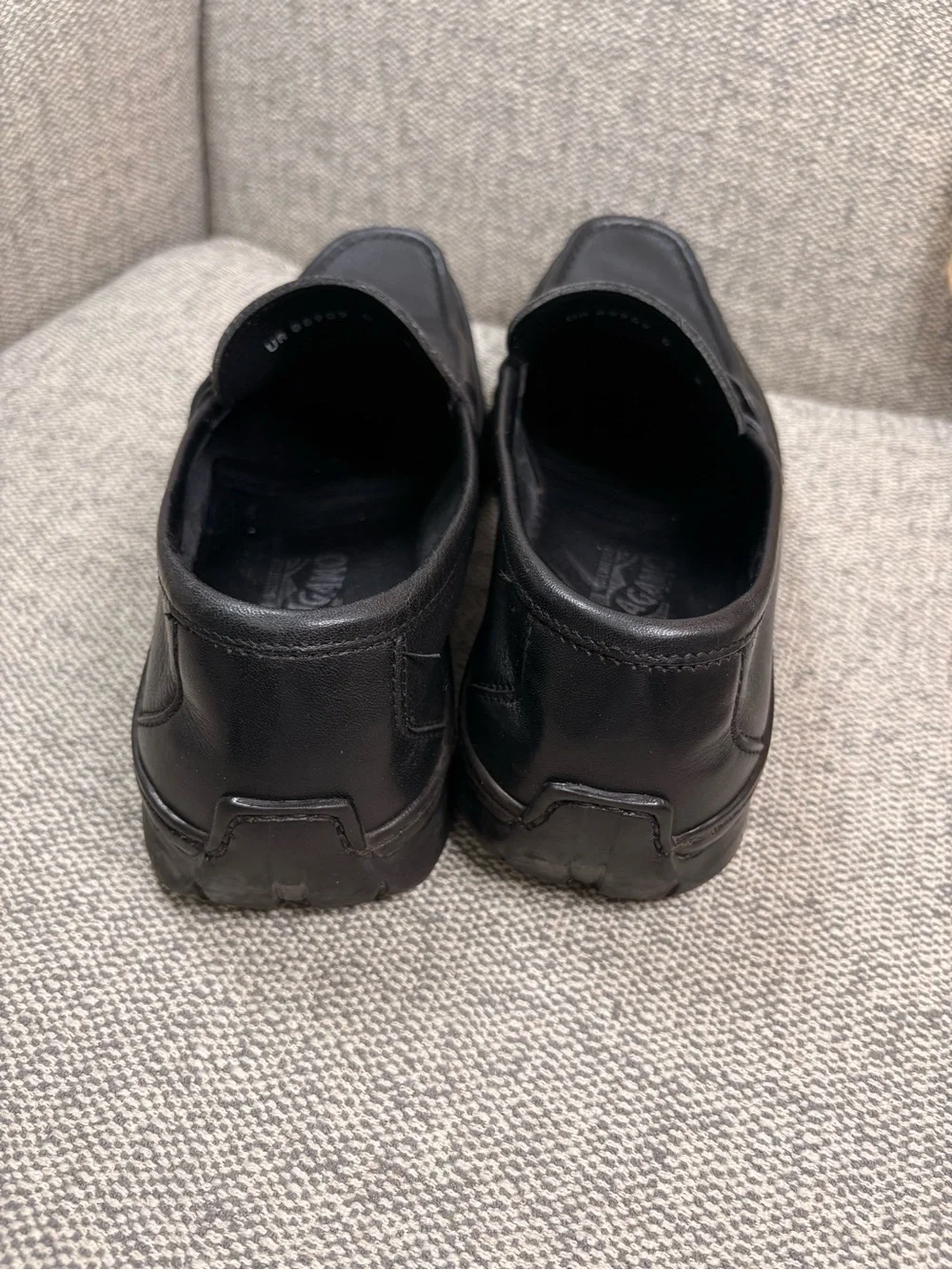 SALVATORE FERRAGAMO Men's Black Leather Slip-On Loafers with Buckle Detail
